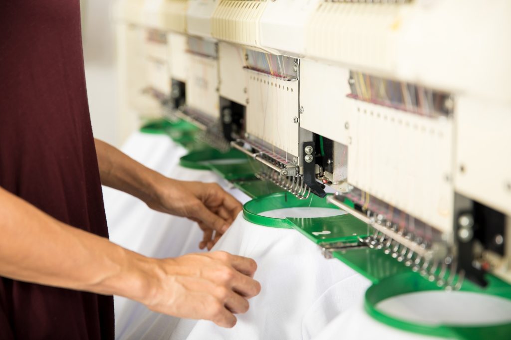 Garments are ready for embroidery